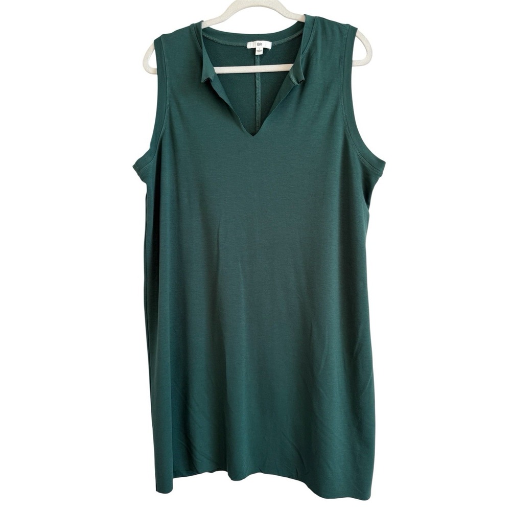 BP. Green Sleeveless Mini T-Shirt Dress Women's Size L Raw Hem Stretch Nordstrom